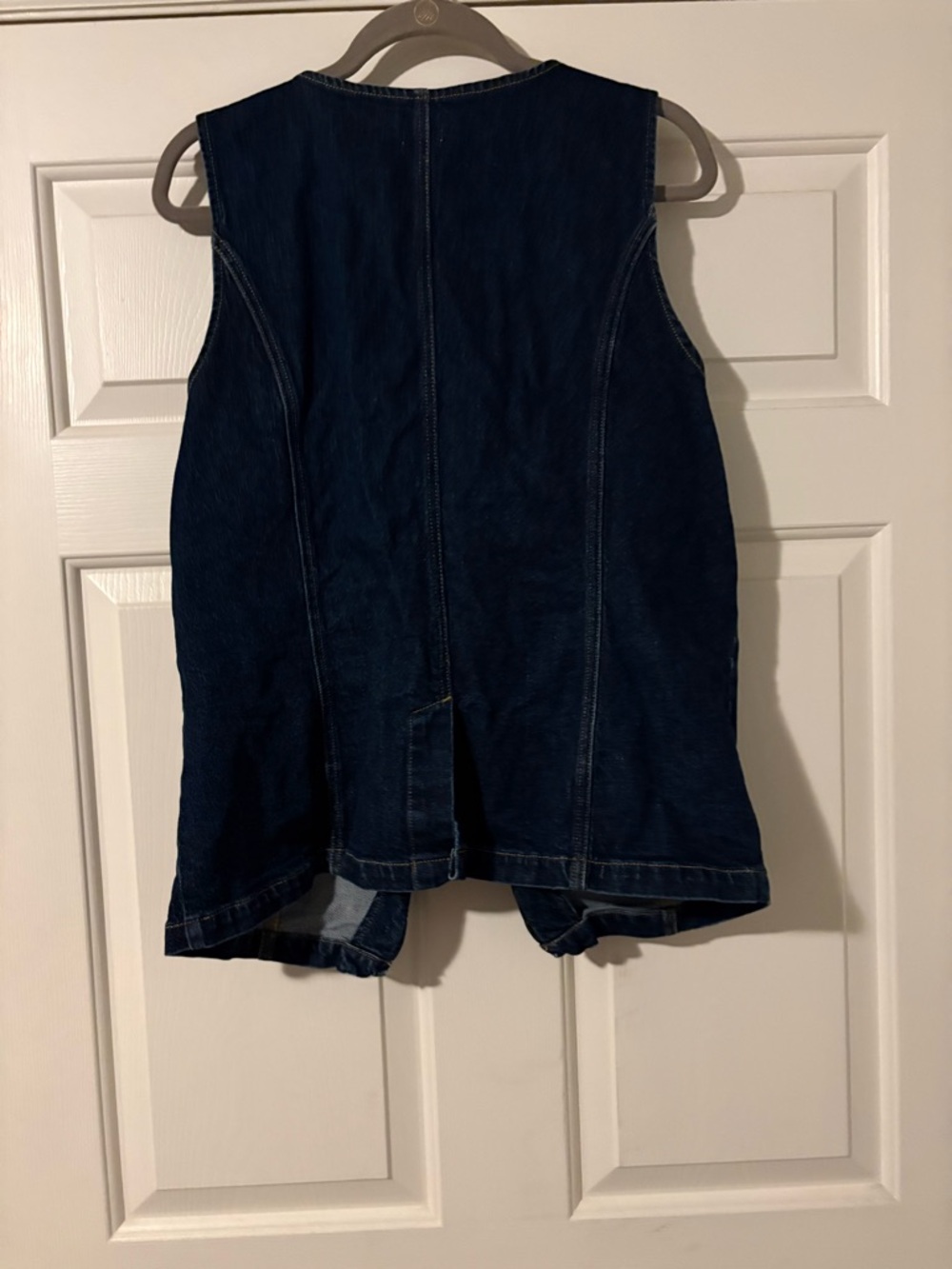 a.n.a Dark Blue Denim Snap-Front Vest - Picture 3 of 4